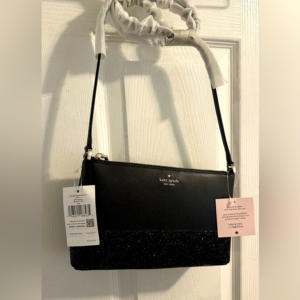 Kate Spade Black and Glitter Crossbody Bag